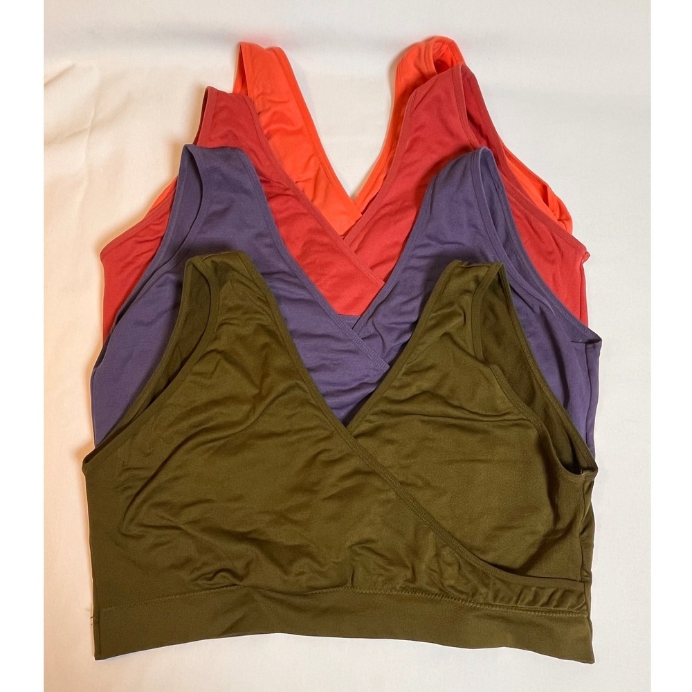 Caramel Cantina 3XL Nursing Sleep Bras 4 Pack Criss Cross Maternity Bralettes